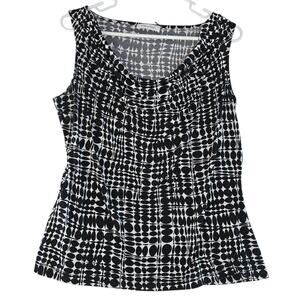 Calvin Klein Tank Top Blouse Black/White Women's Size L